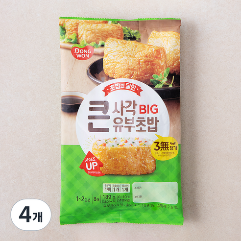 동원 큰사각 유부초밥, 189g, 4개