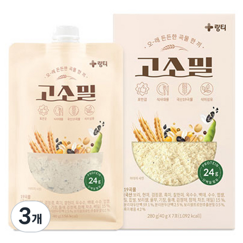 링티 고소밀 쉐이크 미숫가루맛 7p, 3개, 7회분, 280g
