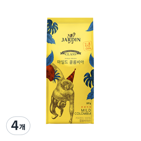 쟈뎅 클래스 마일드 콜롬비아 싱글오리진, 분쇄, 227g, 4개, 4개