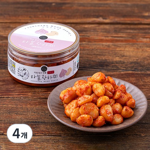 순창문옥례식품 고추장 마늘장아찌, 200g, 4개