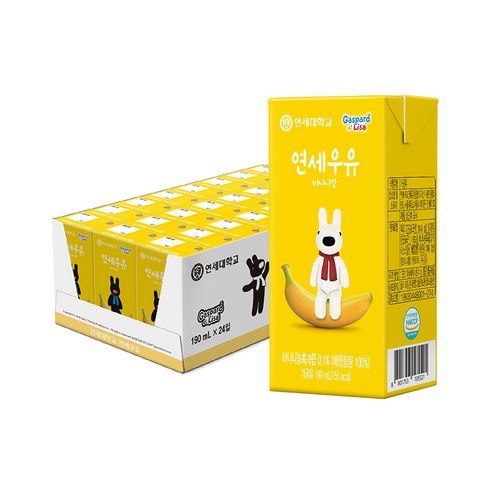 연세우유 바나나맛 멸균우유, 190ml, 24개