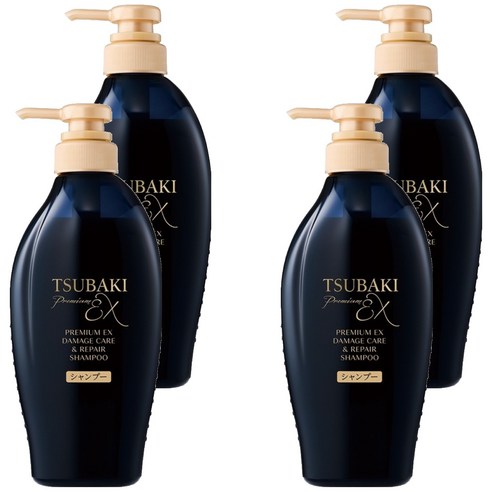 츠바키 프리미엄 EX 데미지케어 & 리페어 샴푸 ​까멜리아, 450ml, 4개
