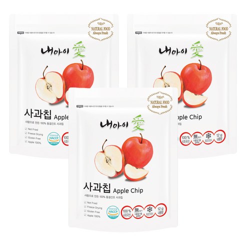 내아이애 동결건조 과일칩, 12g, 3개