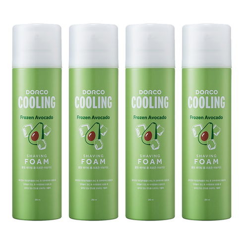 도루코 쿨링 프로즌 아보카도 쉐이빙폼, 250ml, 4개