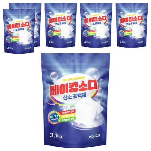 뷰카 퍼펙트 화이트닝 베이킹소다 산소 표백제, 3.1kg, 6개