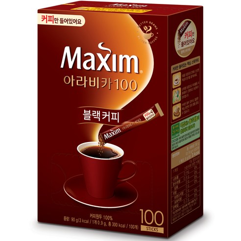 맥심 아라비카100 노슈가블랙은 맛과 향이 일반적인 커피믹스로, 로켓배송과 할인가격, 무설탕이 특징입니다.