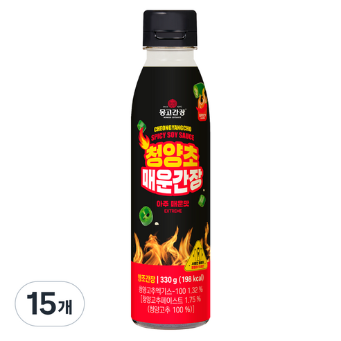 몽고간장 청양초 매운간장 아주매운맛, 330g, 15개