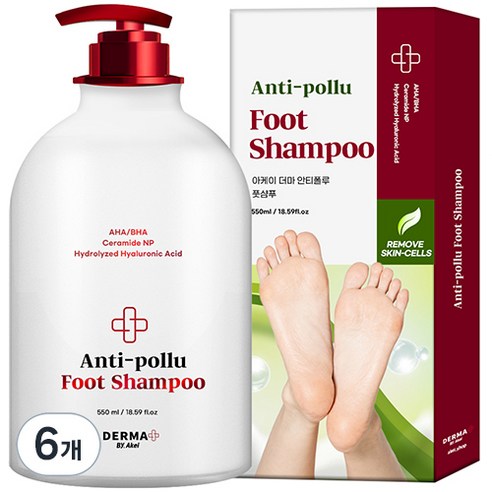아케이 더마 안티폴루 풋샴푸, 1개입, 6개, 550ml