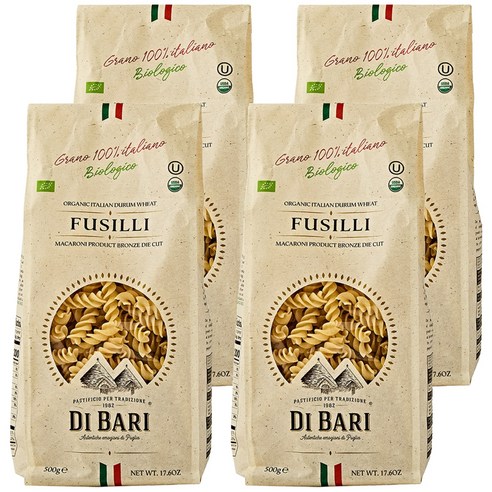 디바리 유기농 푸실리, 500g, 4개