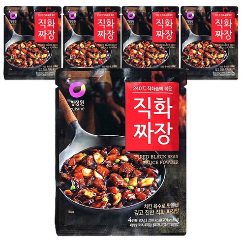 청정원 직화짜장 분말, 80g, 5개