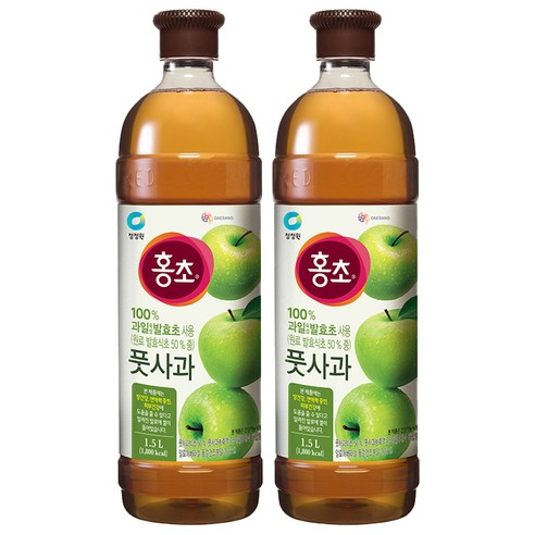 청정원 홍초 풋사과, 1.5L, 2개