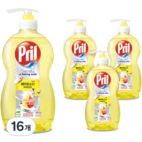 프릴 시크릿 오브 베이킹소다 퓨어레몬 향, 750ml, 16개