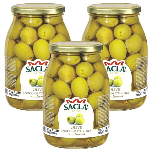 사클라 씨없는 자이언트 그린올리브, 950g, 3개