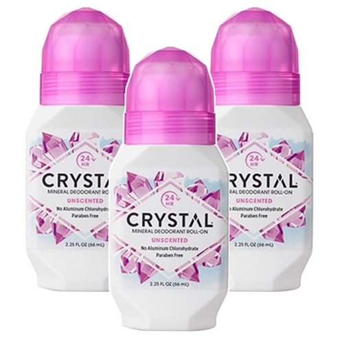 크리스탈 미네랄 바디 데오드란트 롤온 무향, 66ml, 3개