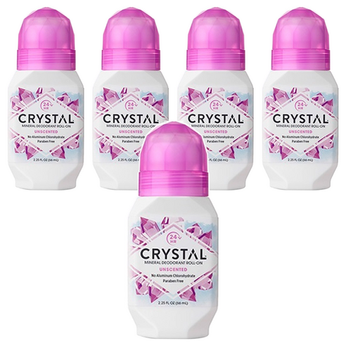 크리스탈 미네랄 바디 데오드란트 롤온 무향, 66ml, 5개