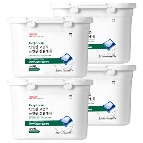 살림백서 딥클린 고농축 올인원 캡슐세제 에이프릴향, 4개, 100개입