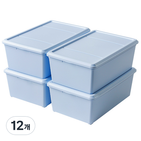 아이리스 쁘띠 컬러 리빙박스 12L, 파스텔블루, 12개