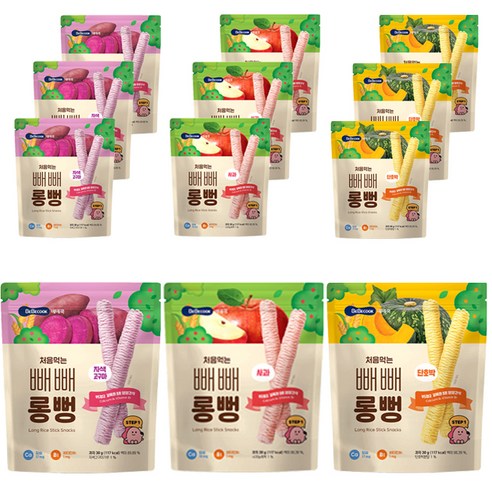 베베쿡 처음먹는 빼빼롱뻥 단호박 30g 4p + 사과 30g 4p + 자색고구마 30g 4p, 1세트