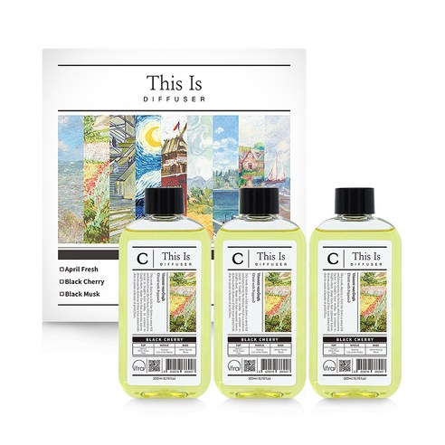 디스이즈 명화 디퓨저 리필 3p, 블랙체리, 200ml, 3개
