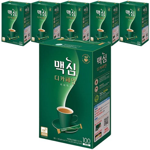 맥심 디카페인 커피믹스, 100개입, 6개
