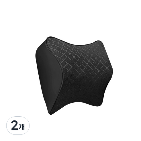 메모리폼 차량용 목쿠션, 블랙, 2개