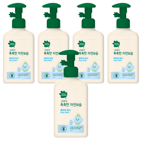 그린핑거 촉촉한 자연보습 베이비 워시, 320ml, 5개