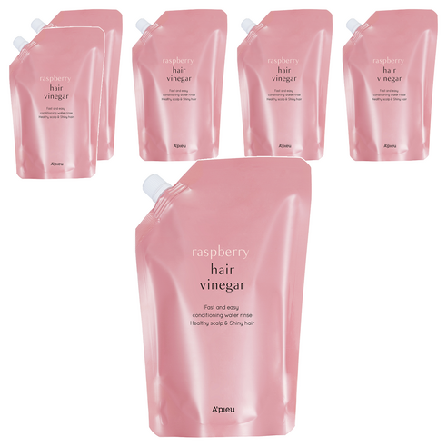 어퓨 헤어 식초 리필용 라즈베리향, 400ml, 6개