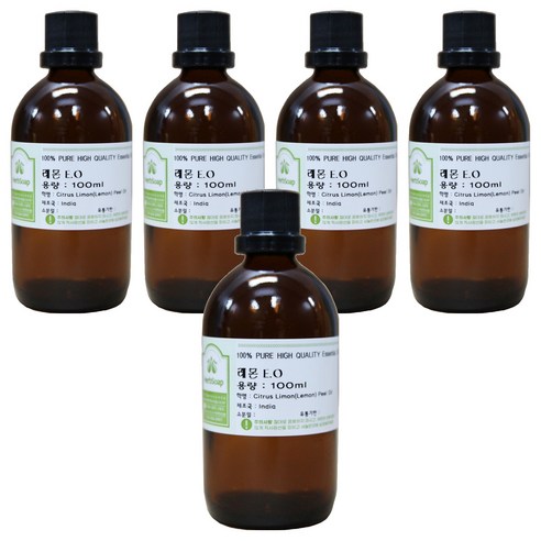 허브솝 에센셜 오일, 레몬, 100ml, 5개