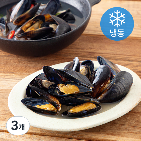 바른씨 자숙피 홍합 (냉동), 3개, 500g
