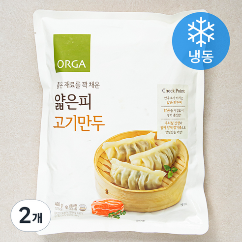 ORGA 얇은피 고기만두 (냉동), 480g, 2개
