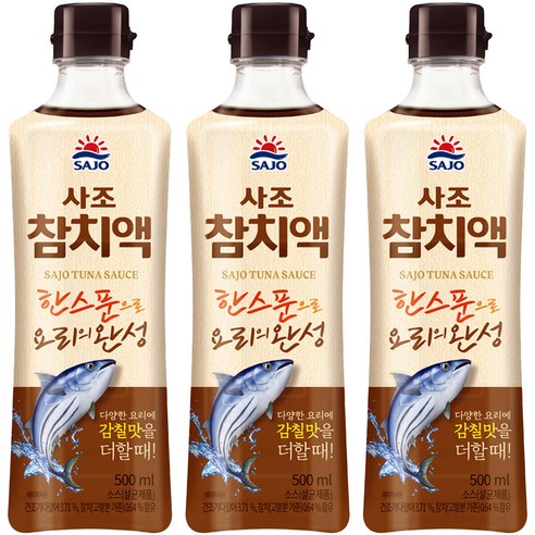 사조 참치액, 500ml, 3개