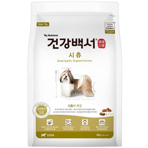 뉴트리나 건강백서 시츄 강아지사료, 연어, 2kg, 1개