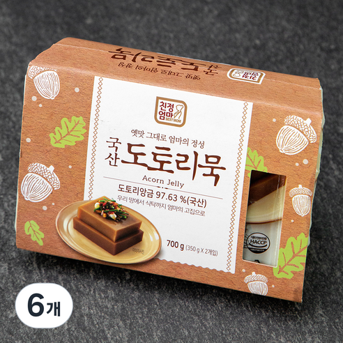 친정엄마 국산 도토리묵, 350g, 2개입, 6개