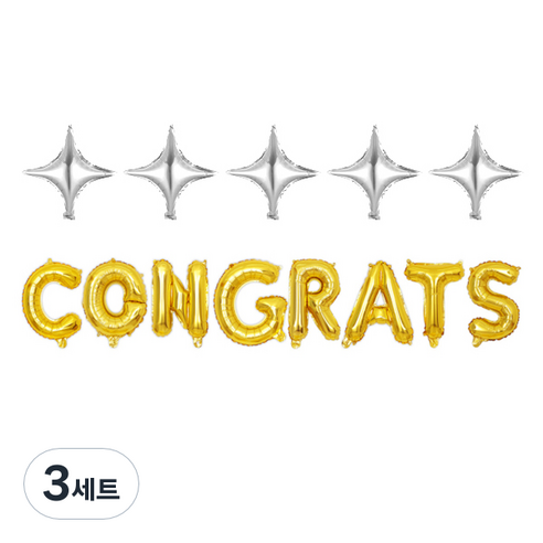 마켓감성 축하 반짝 빛 파티 커튼 세트, 타입 3, 3세트
