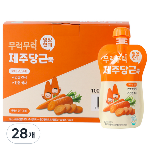 이유케어스 무럭무럭 키즈죽 100g, 당근맛, 28개
