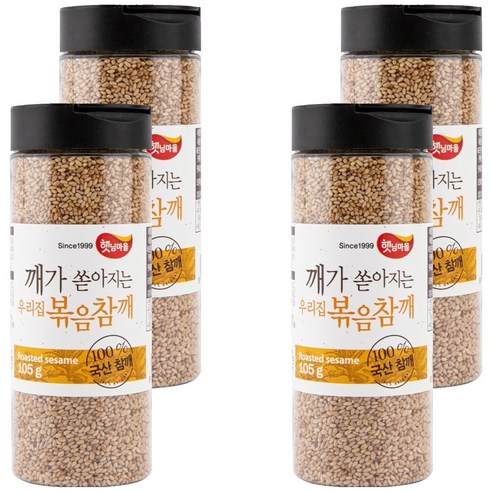 햇님마을 깨가 쏟아지는 우리집 볶음참깨, 105g, 4개