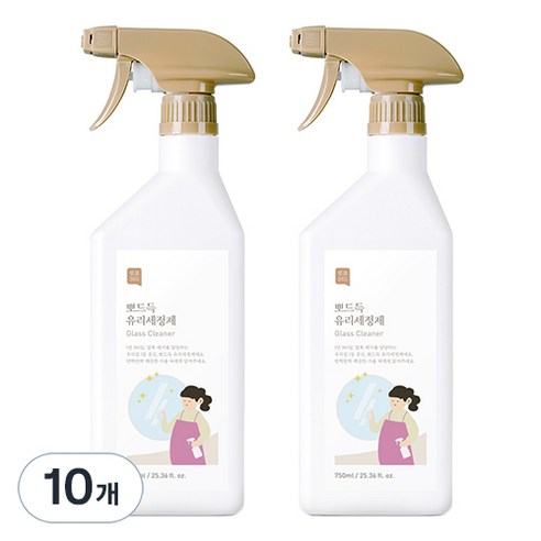 쉼표365 뽀드득 대용량 창문 유리세정제, 750ml, 10개