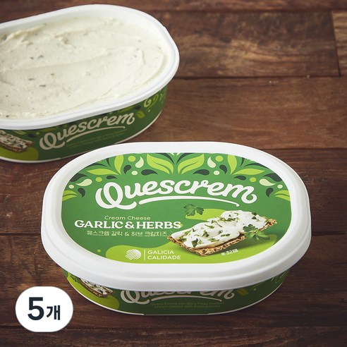 퀘스크램 갈릭 앤 허브 크림치즈, 200g, 1개입, 5개