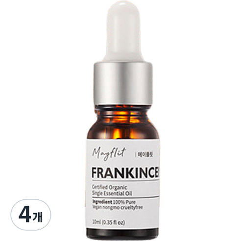 메이플릿 유기농 비건 아로마 에센셜 오일 프랑킨센스, 10ml, 4개