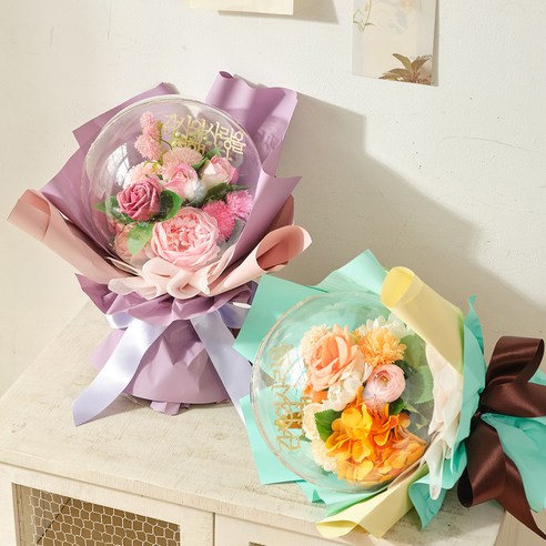 특별한 순간을 빛내주는 비누꽃 카네이션 꽃다발