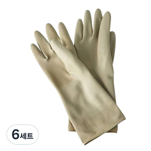 모던하우스 모던 와이드핏 고무장갑 양손 착용 세트, 연그레이, 대(L), 6세트