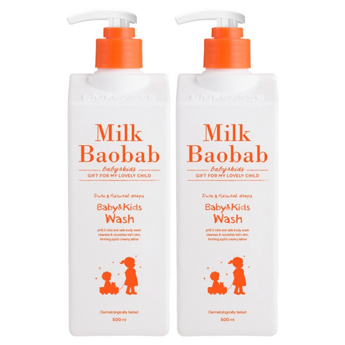 밀크바오밥 베이비앤키즈 바디 워시, 500ml, 2개