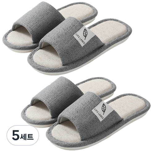 라이프란스 프리미엄 린넨 거실화 2종 세트, 그레이+그레이, 5세트