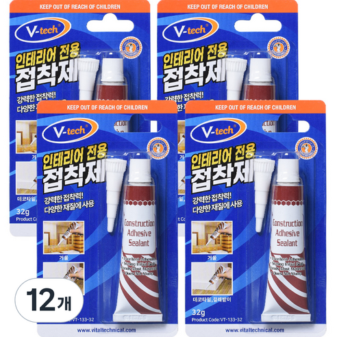 Vtech 인테리어 전용 접착제 미니, 12개