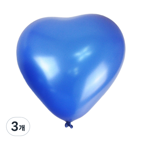 파티쇼 하트모양 풍선 펄 15cm 100p, 사파이어블루, 3개