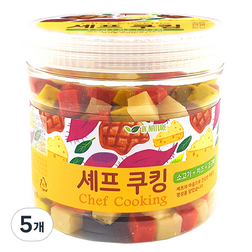 퍼피아이 셰프쿠킹 강아지 트릿 간식, 소고기 + 치즈 + 고구마, 400g, 5개