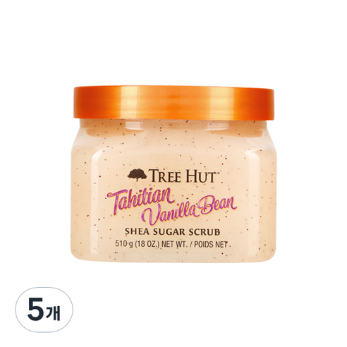 트리헛 시어 슈가 스크럽 타히티안 바닐라빈 파우더향, 510g, 5개
