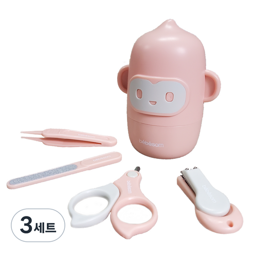 베베솜 신생아 손톱깎이 4종세트, 핑크, 3세트