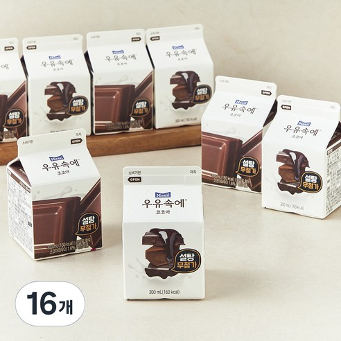 매일유업 우유속에 코코아 설탕무첨가, 300ml, 16개