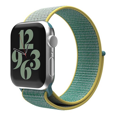 신지모루 애플워치 호환 경량 스포츠 스트랩 밴드, 그린옐로우, 1개